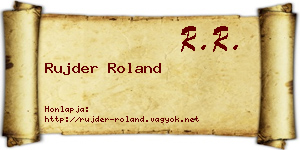 Rujder Roland névjegykártya