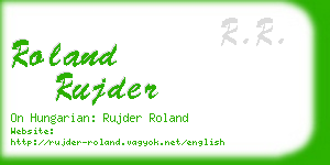 roland rujder business card
